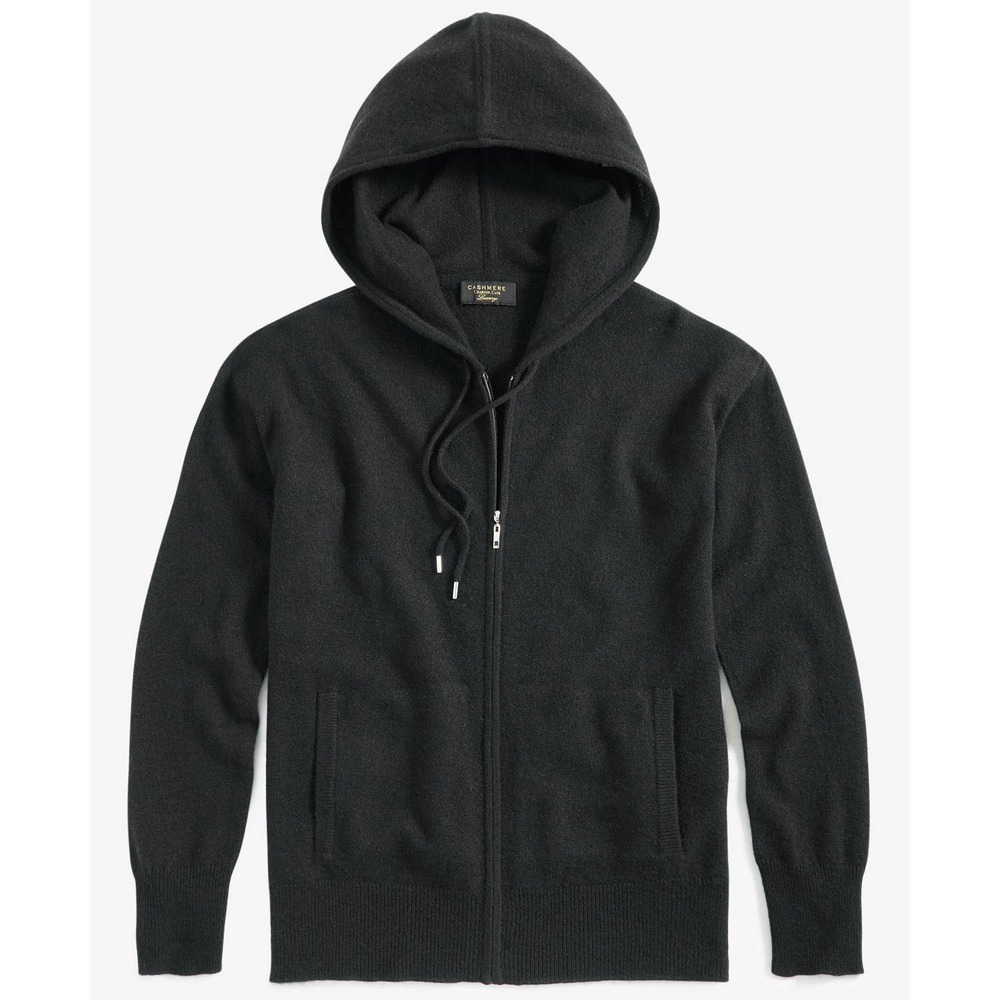 SOLD //Charter Club Women's 100% Cashmere Zip Hoodie Black NWT $189 Size X-Small - Picture 4 of 11